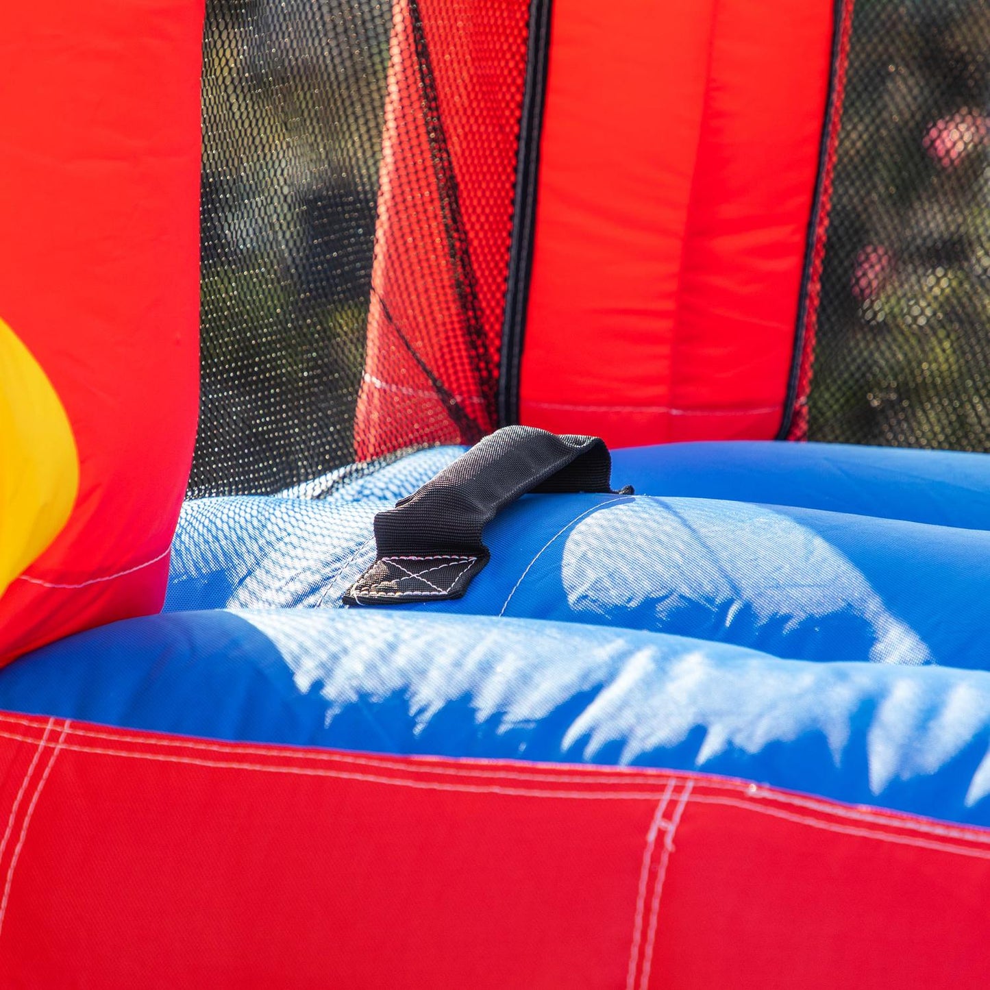 Inflatable bouncy castle with slide and ball pit for children