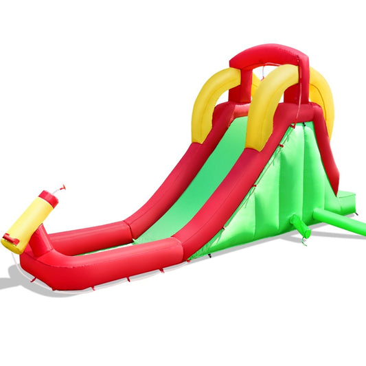 Inflatable Bouncy Castle Water Slide Park Play Pool Slide 470 x 120 x 242cm Green + Red + Yellow