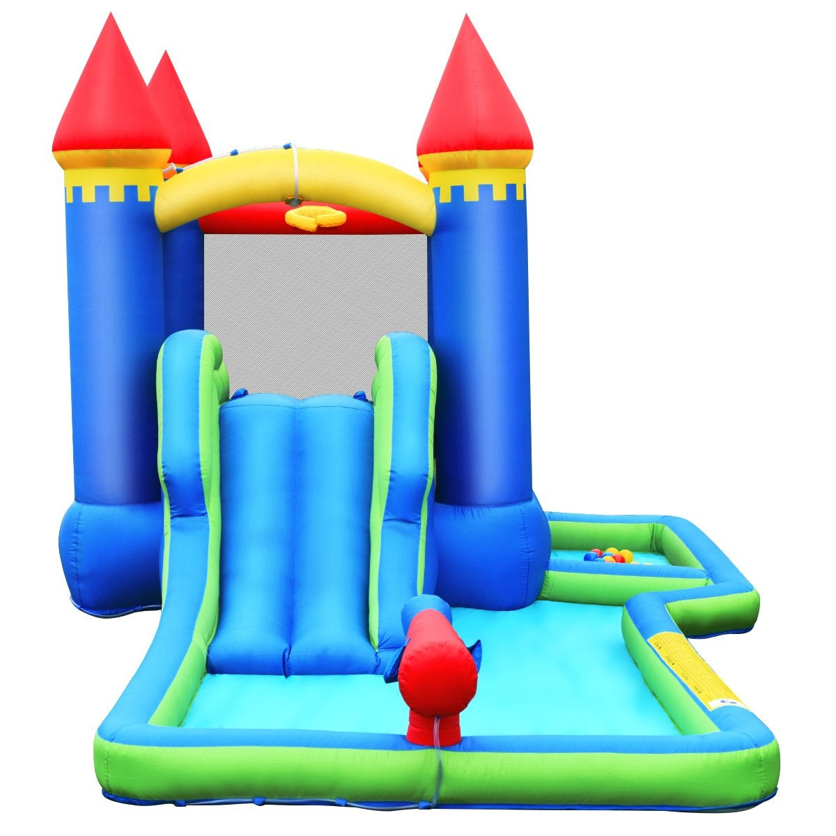 Inflatable Bouncy Castle Water Slide Park with Blower High Quality Oxford Fabric 480 x 280 x 230 cm Colorful