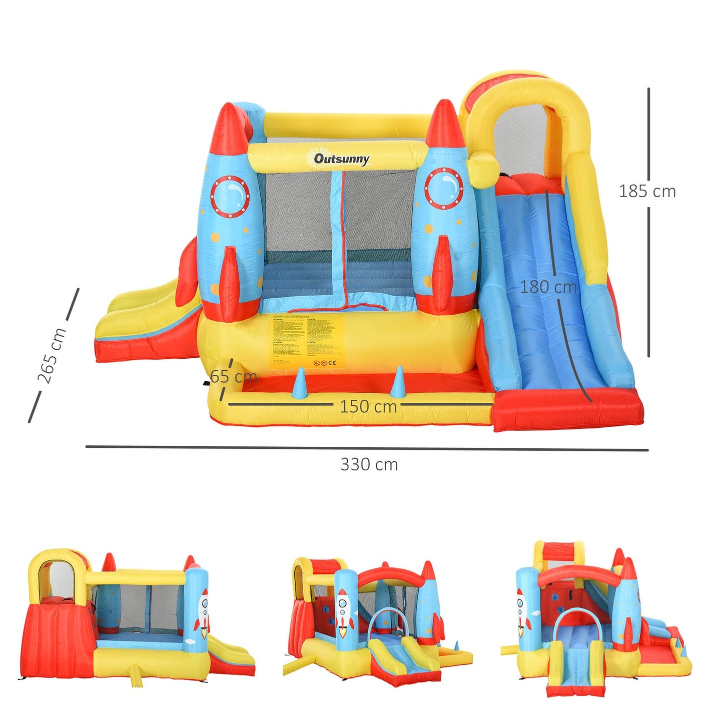 Inflatable bouncy castle with water slide - size XXL, 3-10 years