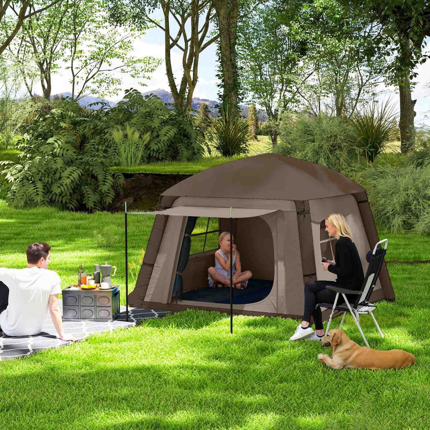 Inflatable 1-2 person camping tent - windproof, 4 seasons
