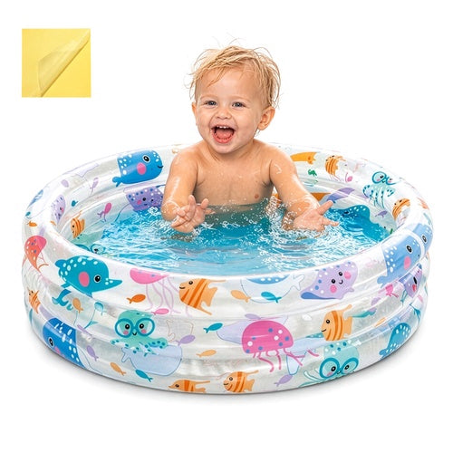 Inflatable Children's Pool, 61x22 cm, 28L, Sea Animal Design