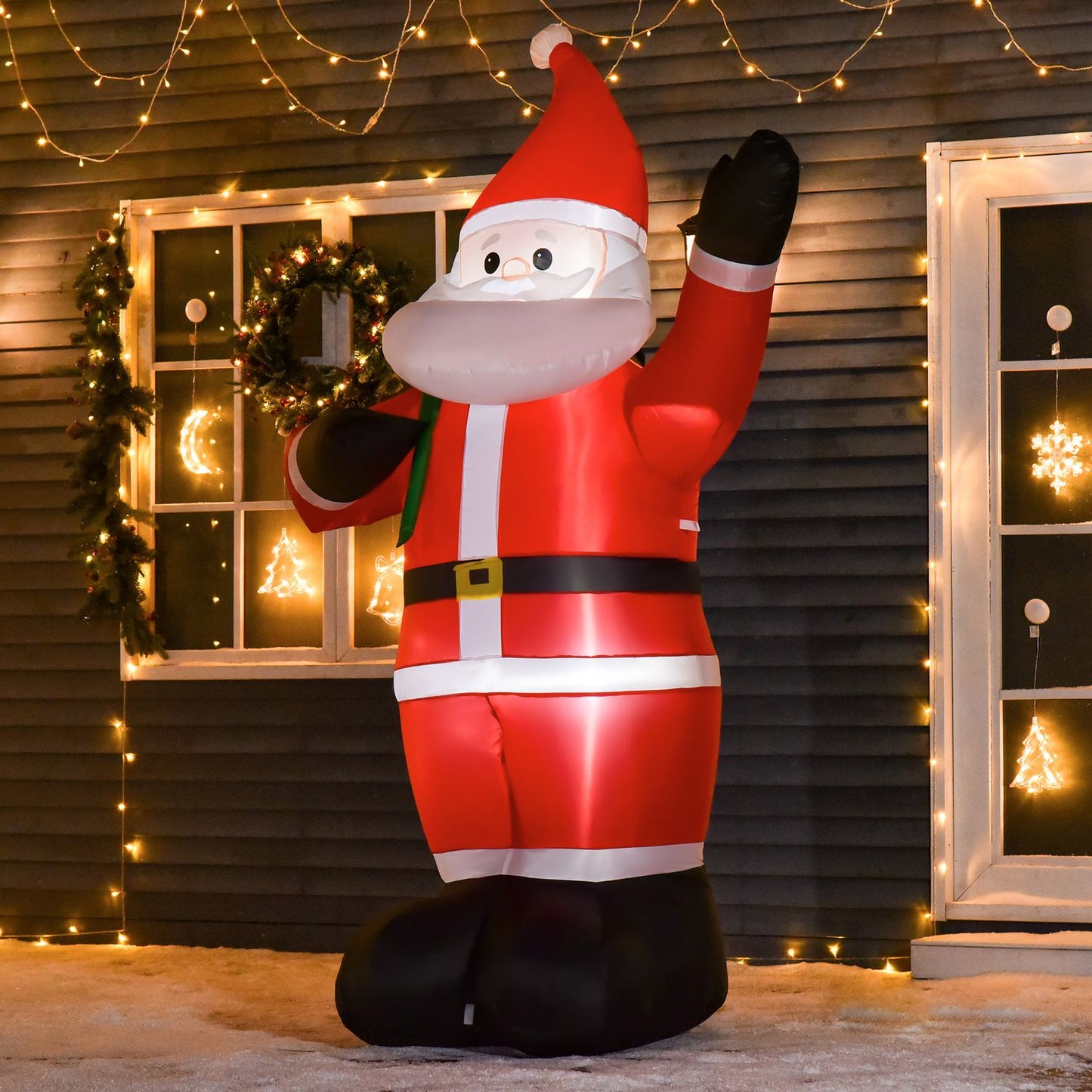 Inflatable Santa with LED lights, 2.4m, indoor/outdoor