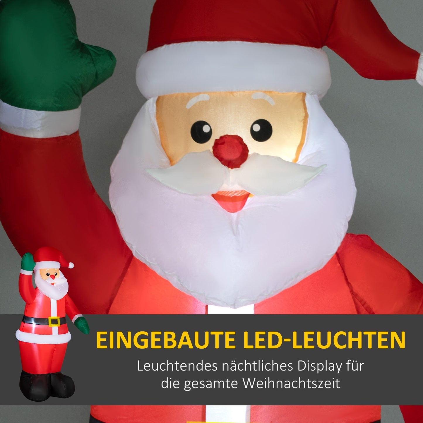 6ft inflatable Santa Claus with LED lights, indoor/outdoor