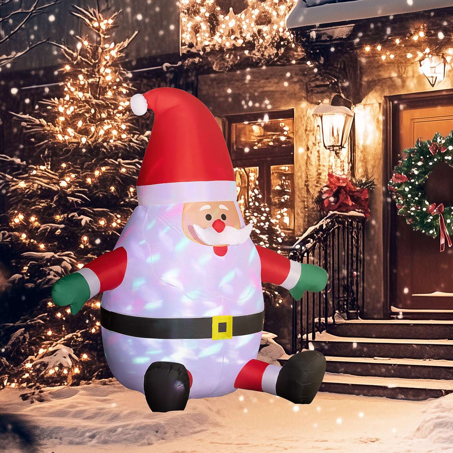 Inflatable 6ft Santa Claus with LED light ball for outdoor use