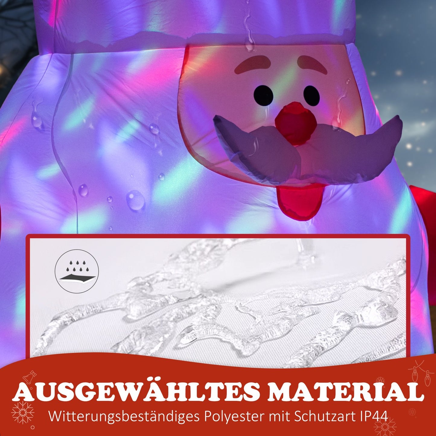 Inflatable 6ft Santa Claus with LED light ball for outdoor use