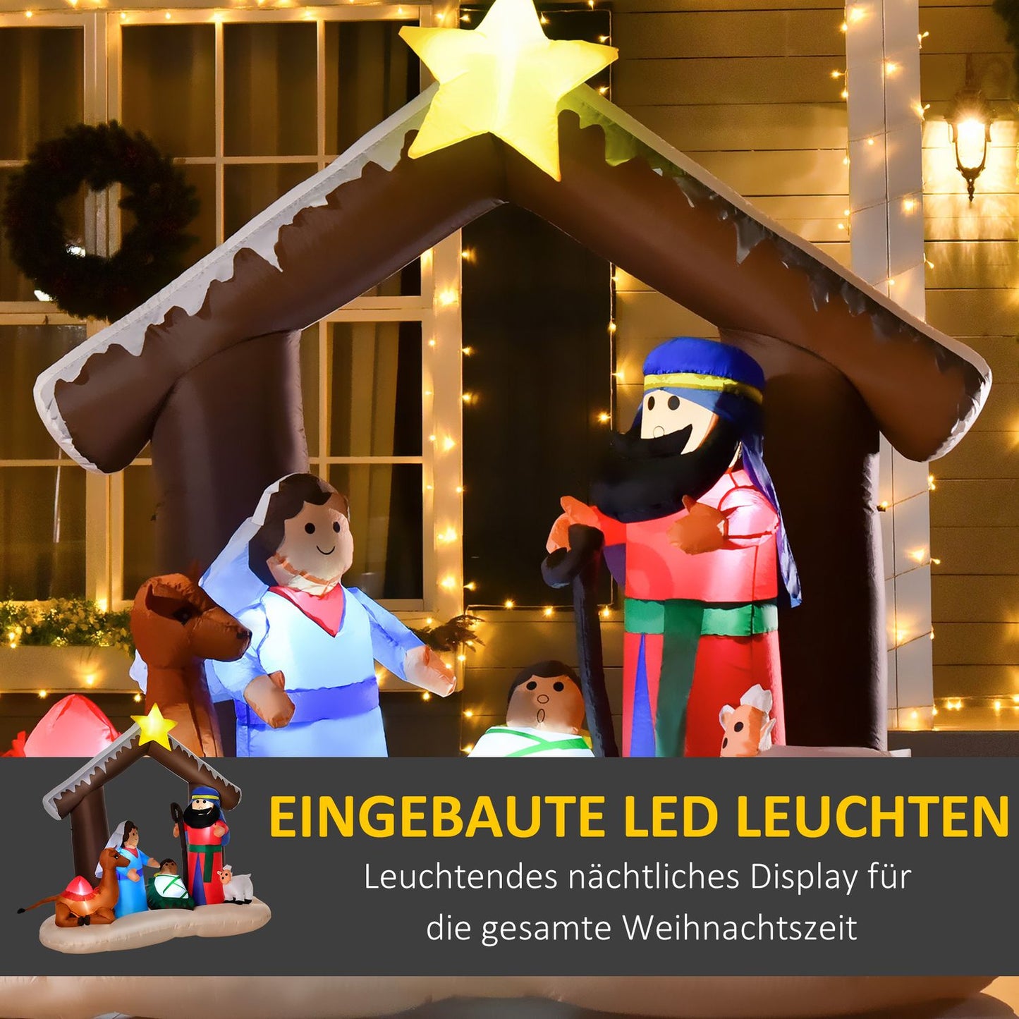 Inflatable Christmas arch with LED lights, 1.8m