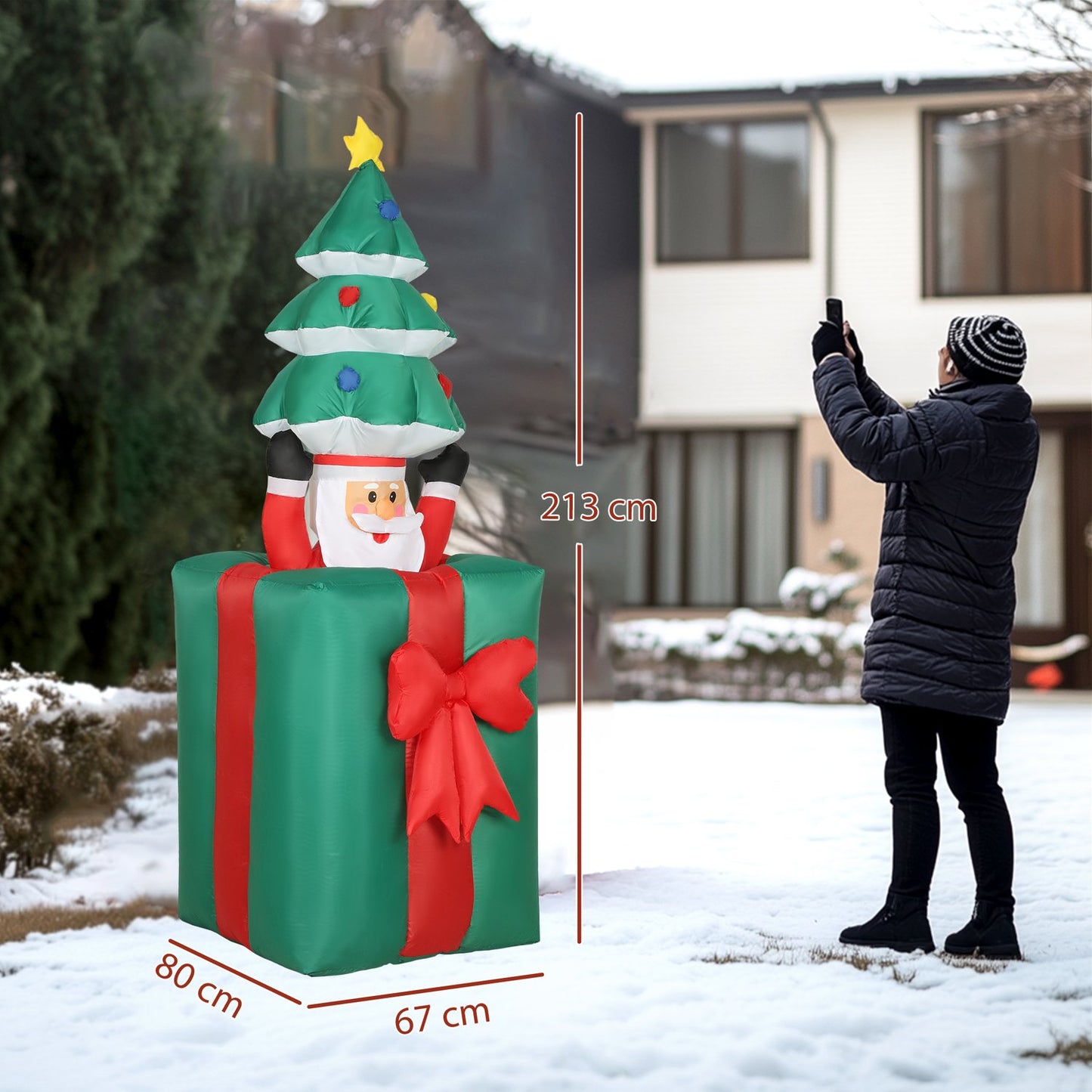 Inflatable Christmas Decoration with LED Lights, Indoor/Outdoor