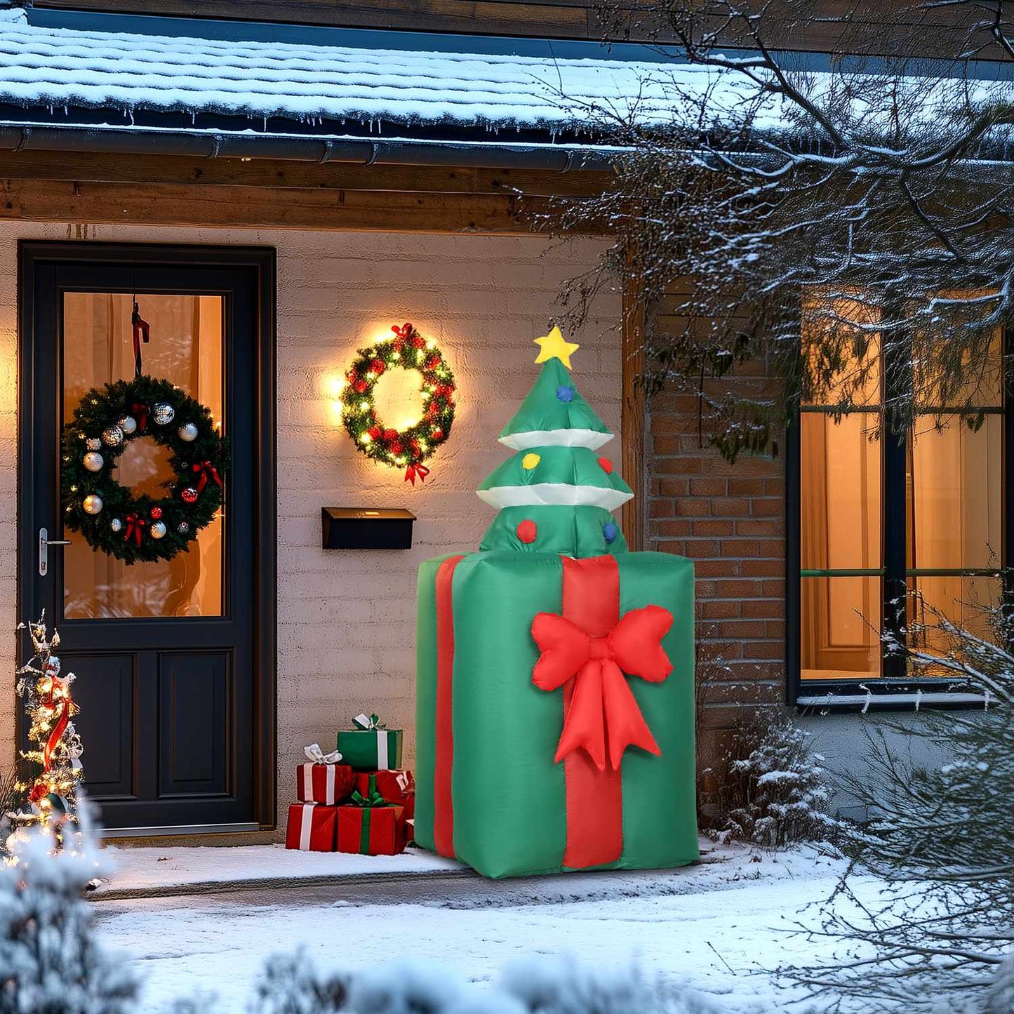 Inflatable Christmas Decoration with LED Lights, Indoor/Outdoor