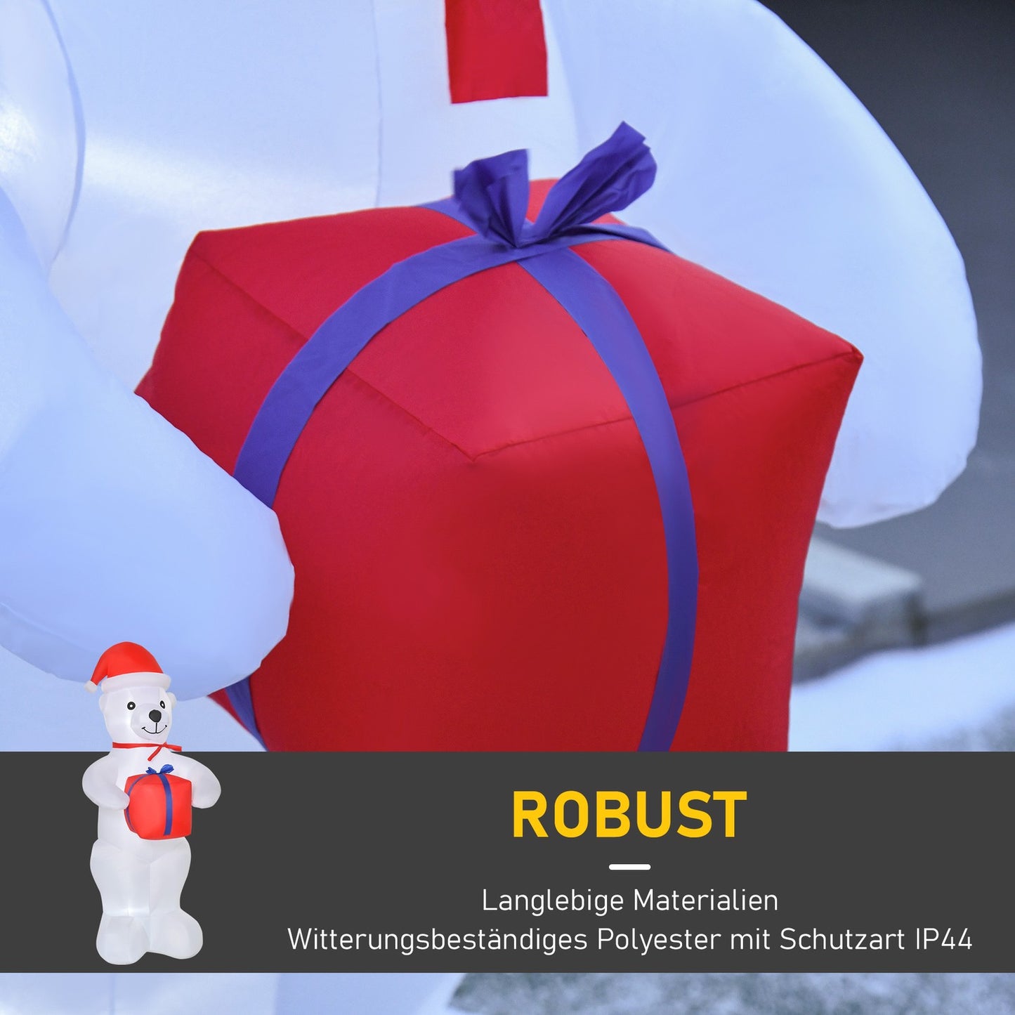 Inflatable 1.8M polar bear decoration with lights