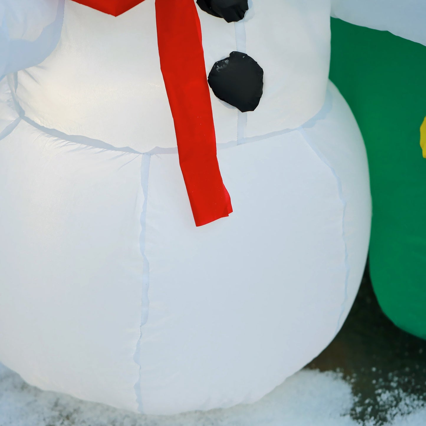 Inflatable LED Christmas tree with snowman, 185 cm polyester