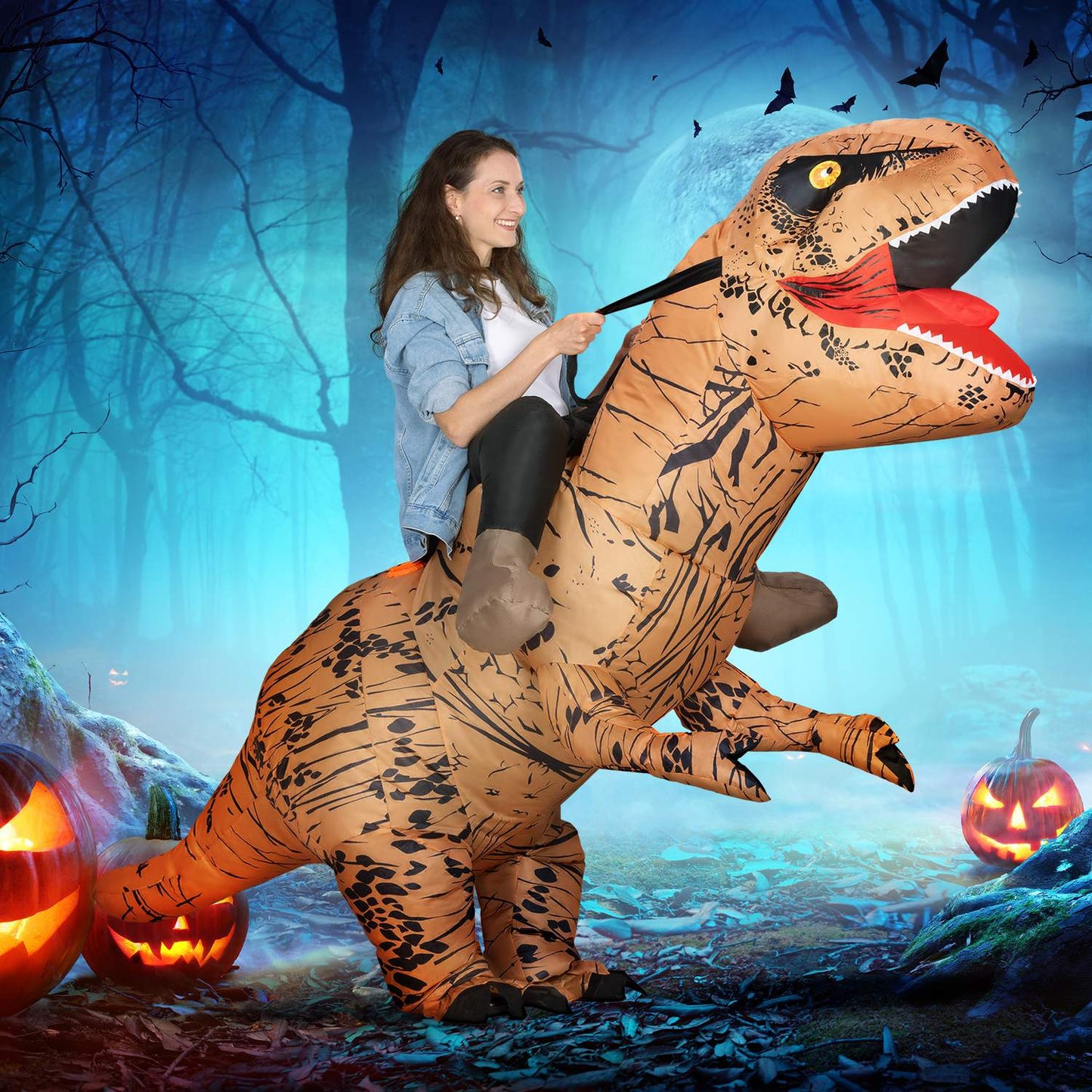 Inflatable Dinosaur Costume for Adults, T-Rex Halloween