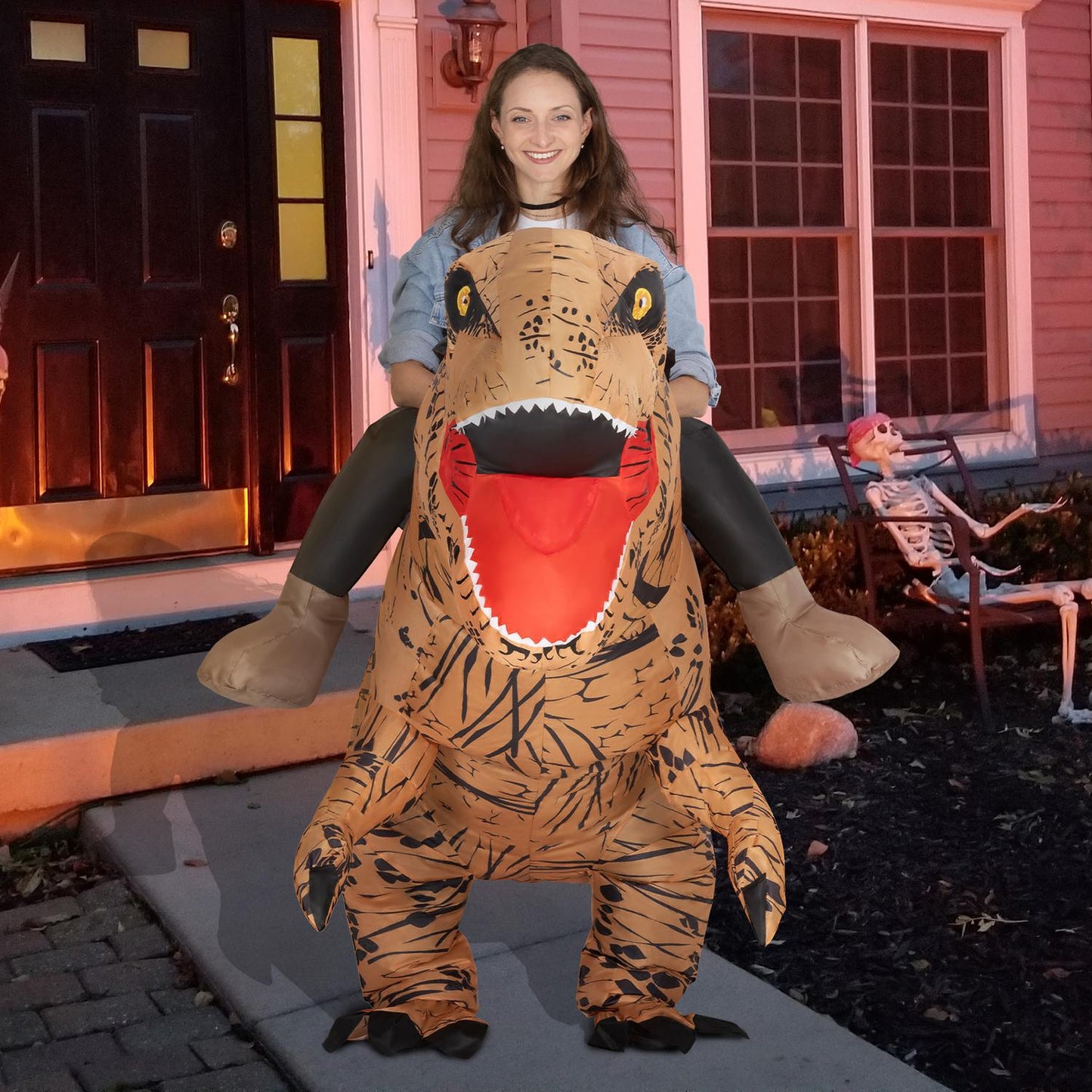 Inflatable Dinosaur Costume for Adults, T-Rex Halloween