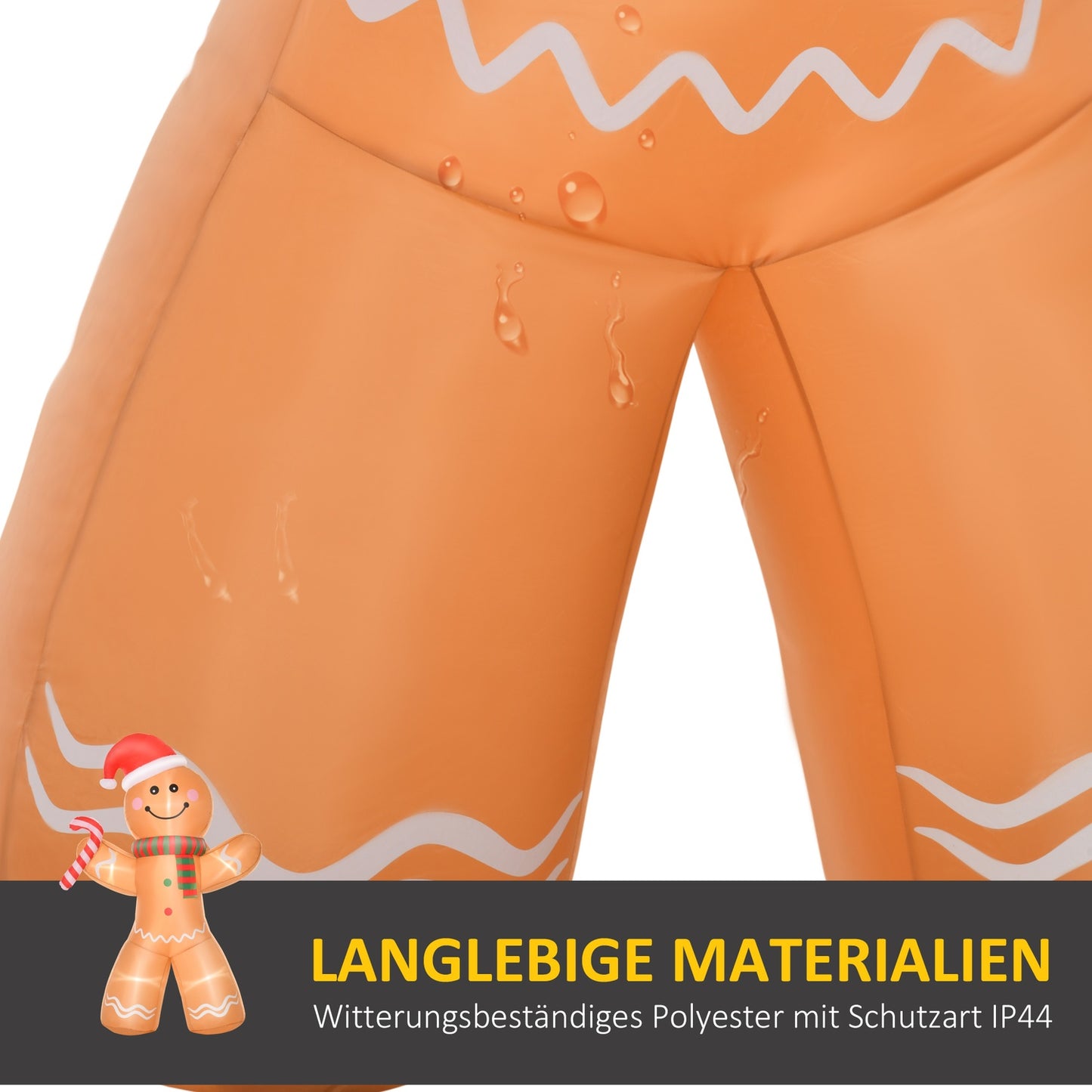 Inflatable gingerbread man with lights, 2.4M weatherproof