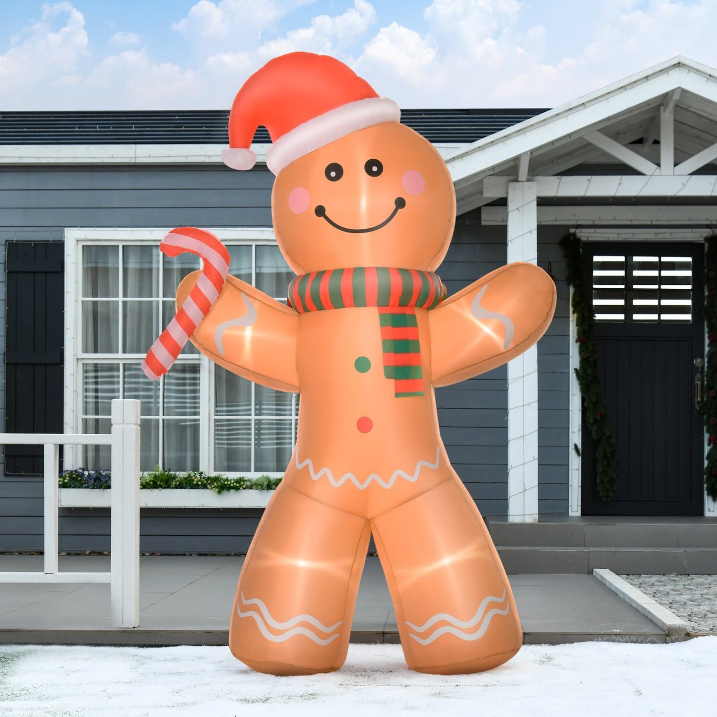 Inflatable gingerbread man with lights, 2.4M weatherproof