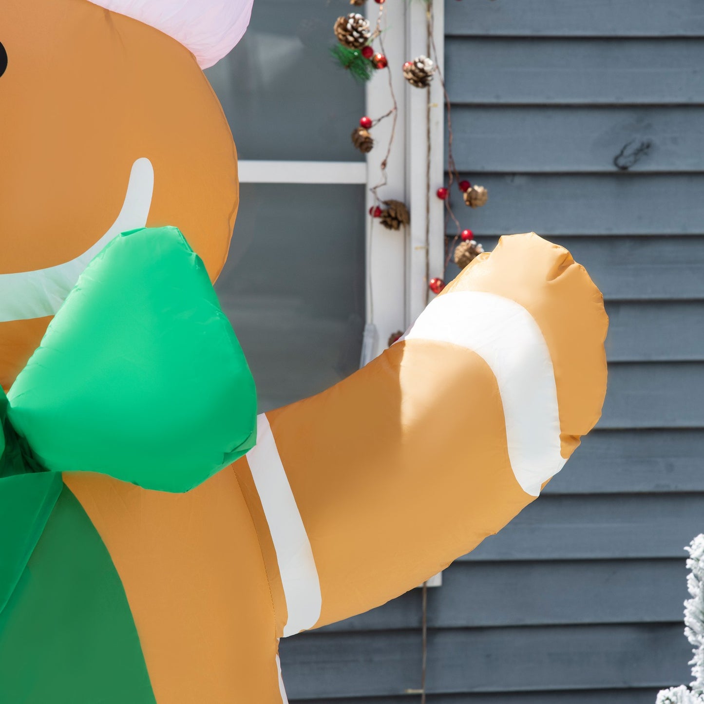 Inflatable Gingerbread Man with LED Lights, 183cm Outdoor Decor