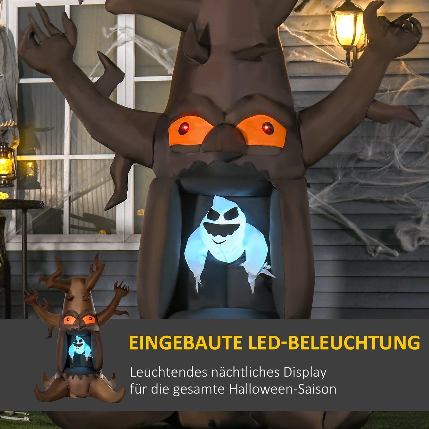 Inflatable Halloween ghost tree with lights, 180x140x240 cm