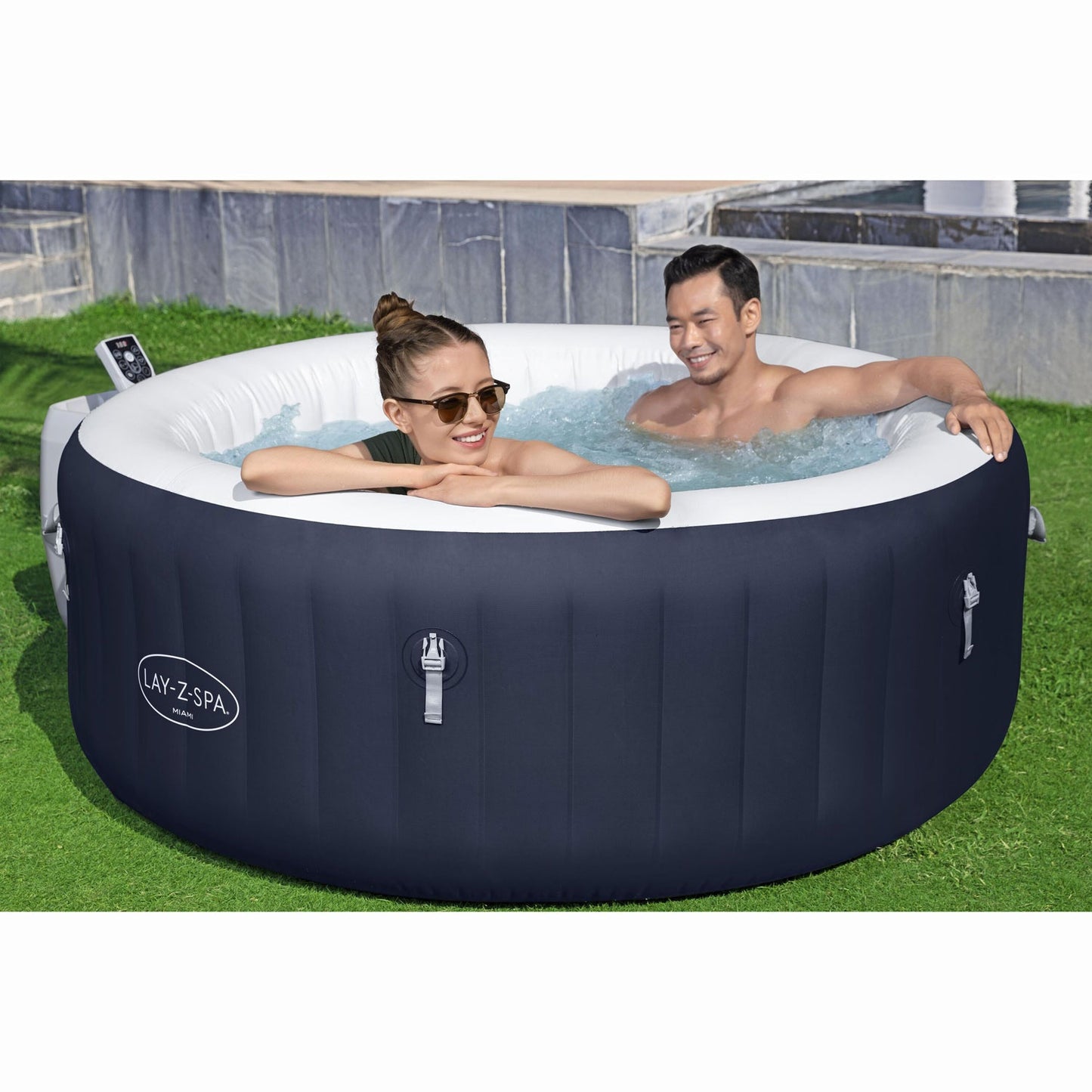 Inflatable Hot Tub, 4-Person, Energy Efficient, 120 Jets