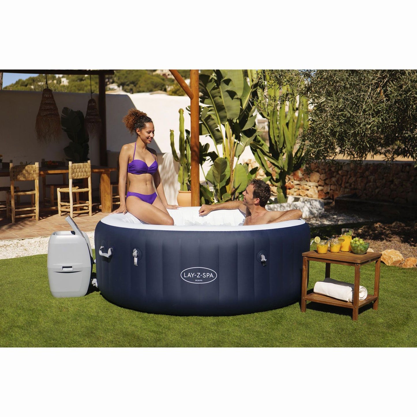 Inflatable Hot Tub, 4-Person, Energy Efficient, 120 Jets