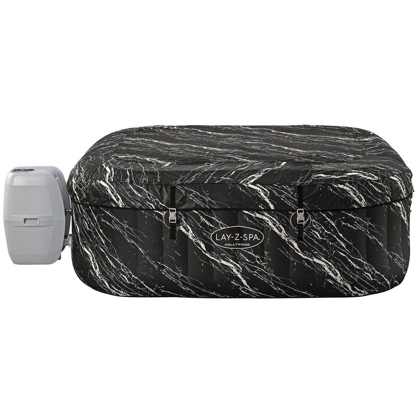 Inflatable Hot Tub with LED Lights, AirJet Massage, 6-Person Capacity