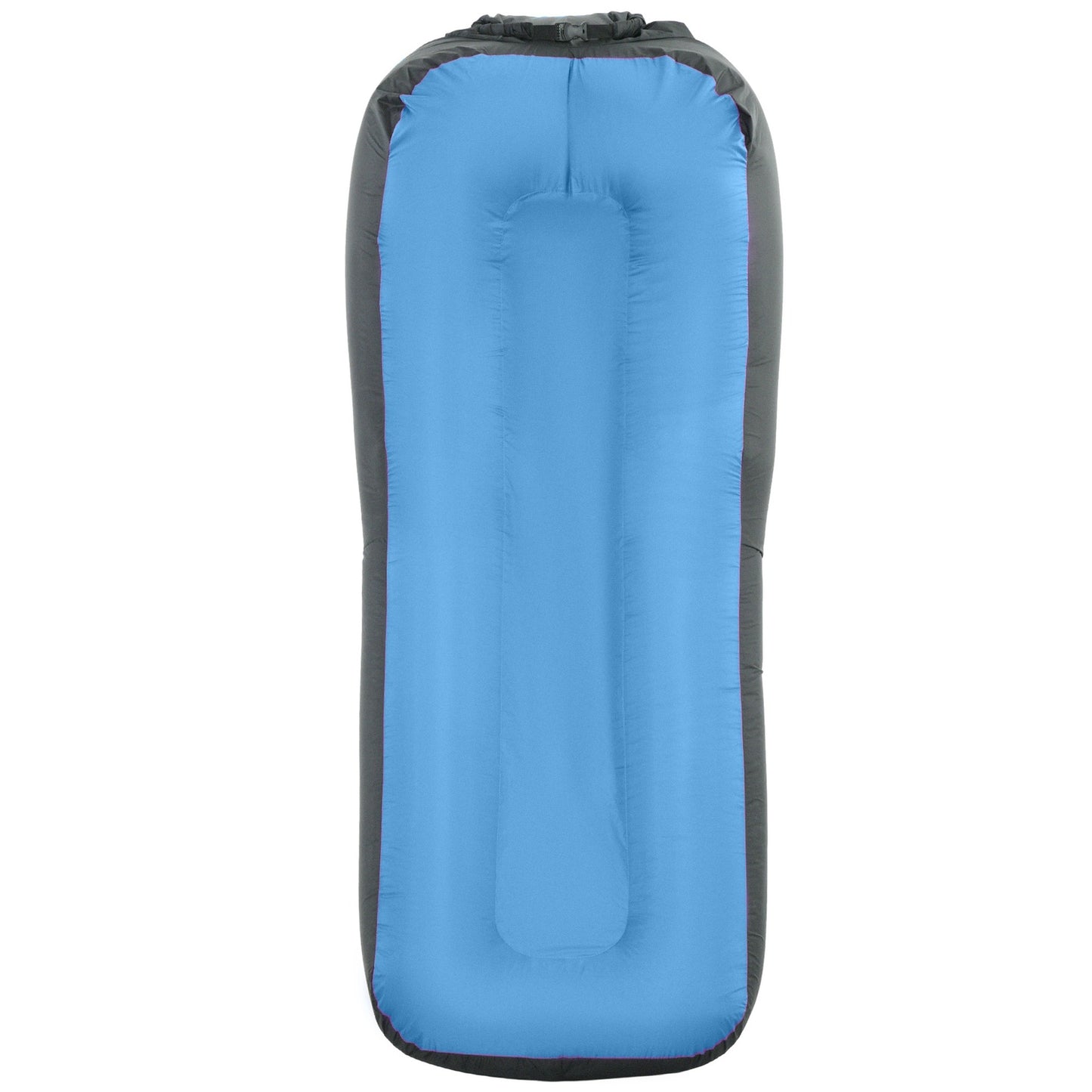 Blue waterproof inflatable sun lounger, self-inflating, 200 kg capacity