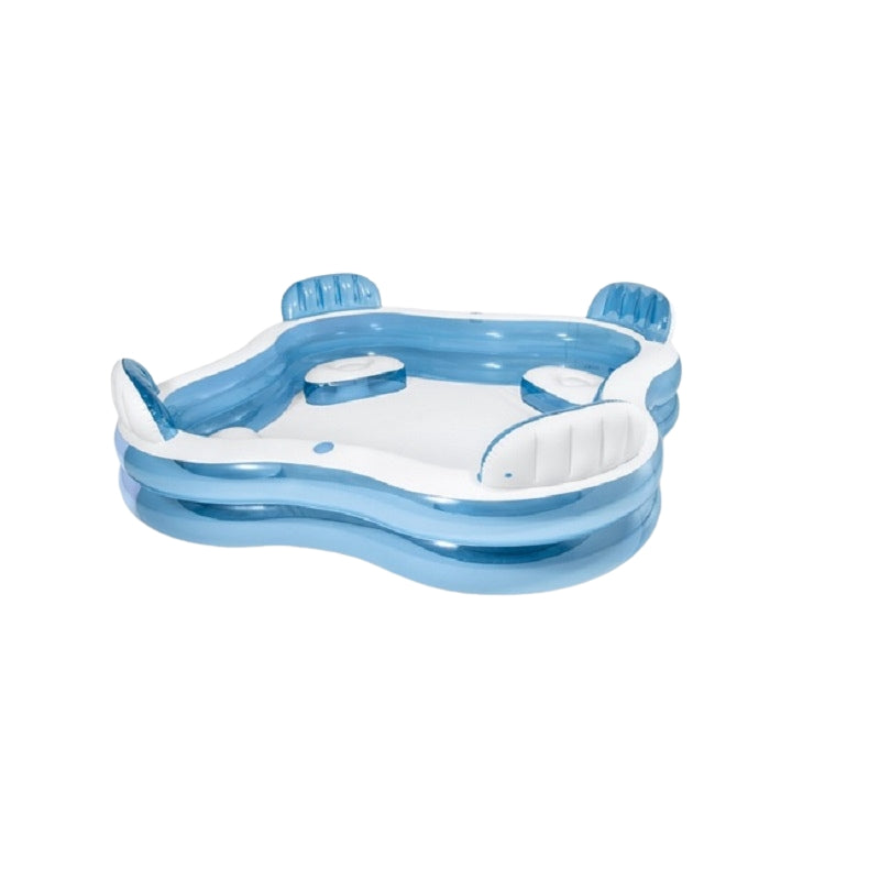 Inflatable Pool with Seats, 4-Person, 229x229x66 cm