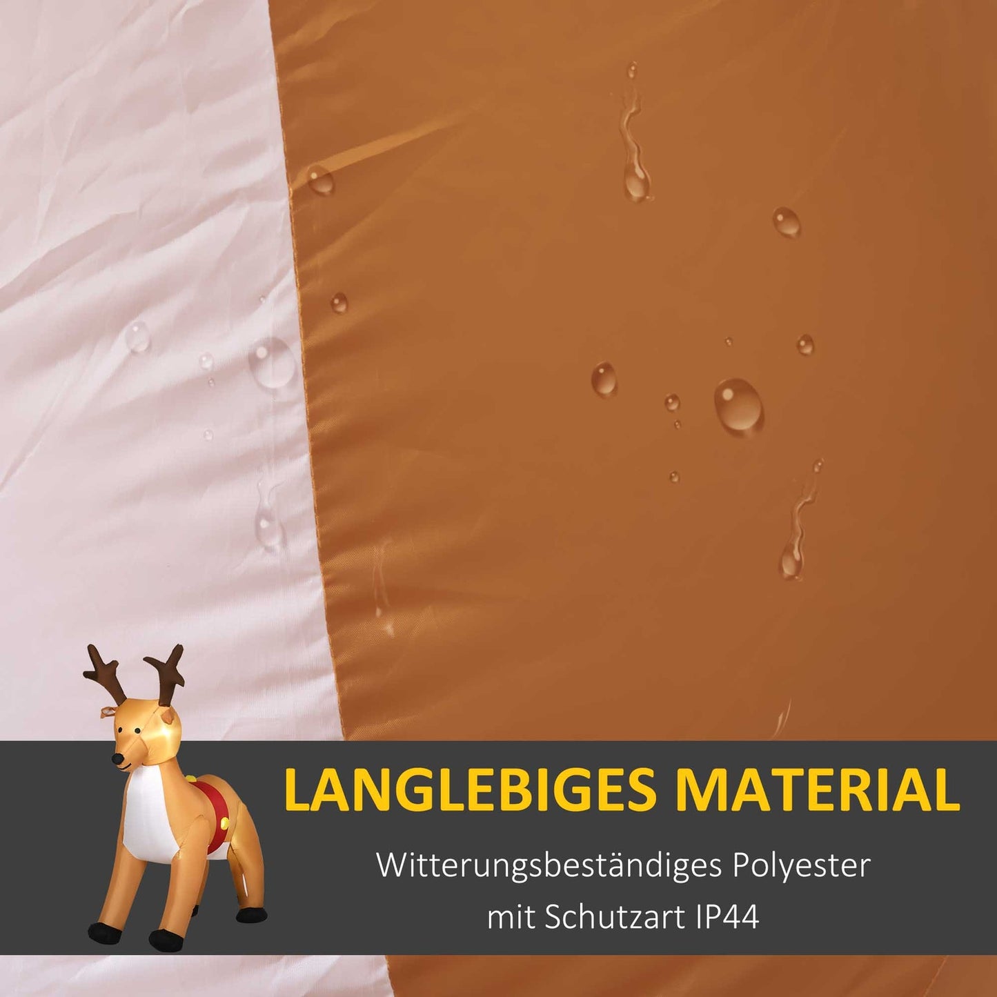 Inflatable Reindeer, 1.8m, LED Lights, Auto-Inflate