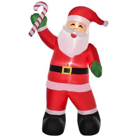 Inflatable Santa With Candy Cane LED, 250cm