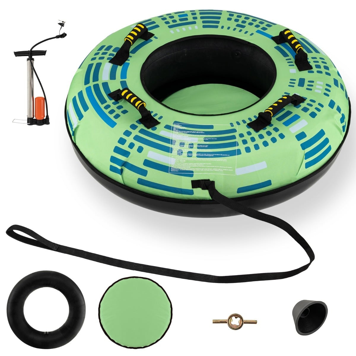 Inflatable Snow Sled with Tow Rope & Pump, Ø100 cm