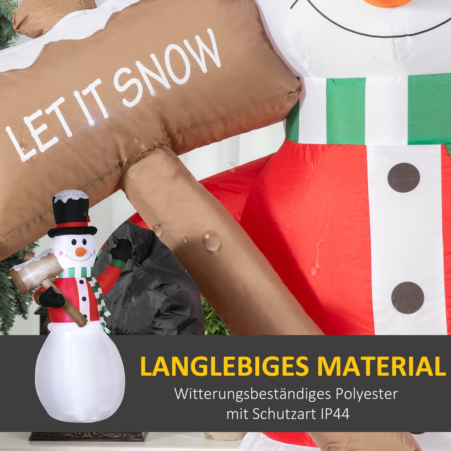 Inflatable snowman with LED light (180 cm) - Waterproof Christmas decor