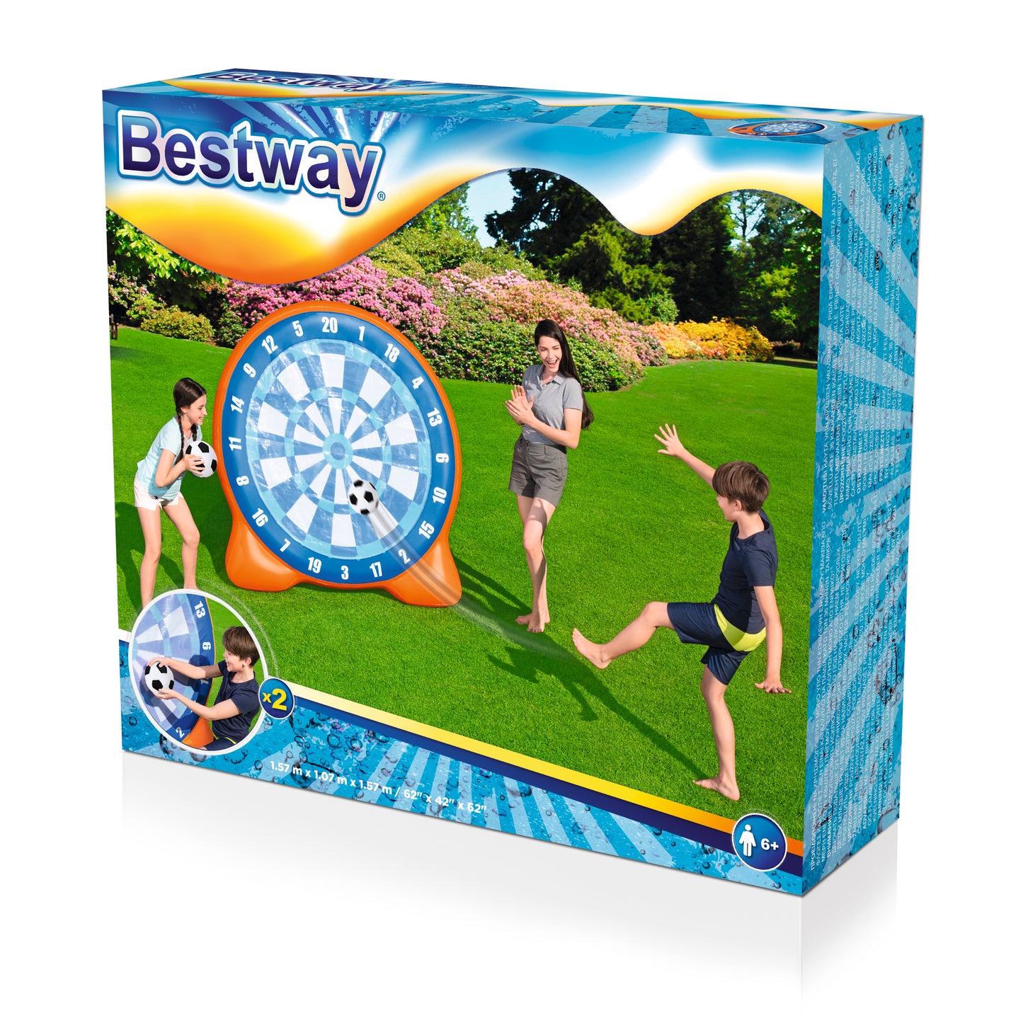 Inflatable Soccer Dartboard with Balls, 157 x 107 x 157 cm