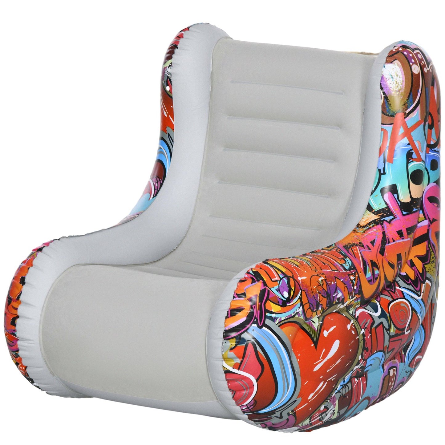 Inflatable Camping & Home Air Sofa Chair, rocking, light grey
