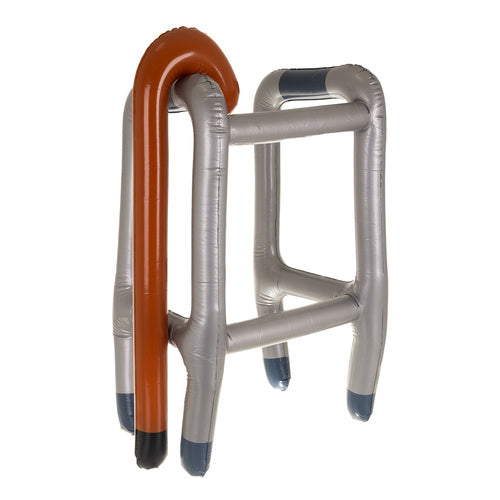 Inflatable Walker and Cane Set with Pump, Costume Accessory