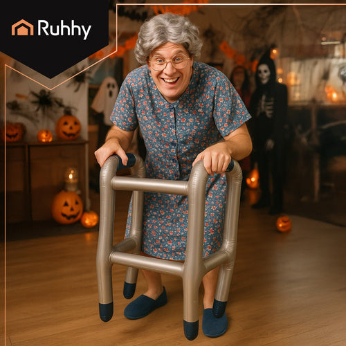 Inflatable Walker and Cane Set with Pump, Costume Accessory