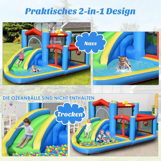 Inflatable Water Slide Backyard Water Park for Toddlers 410 x 310 x 191 cm Colorful