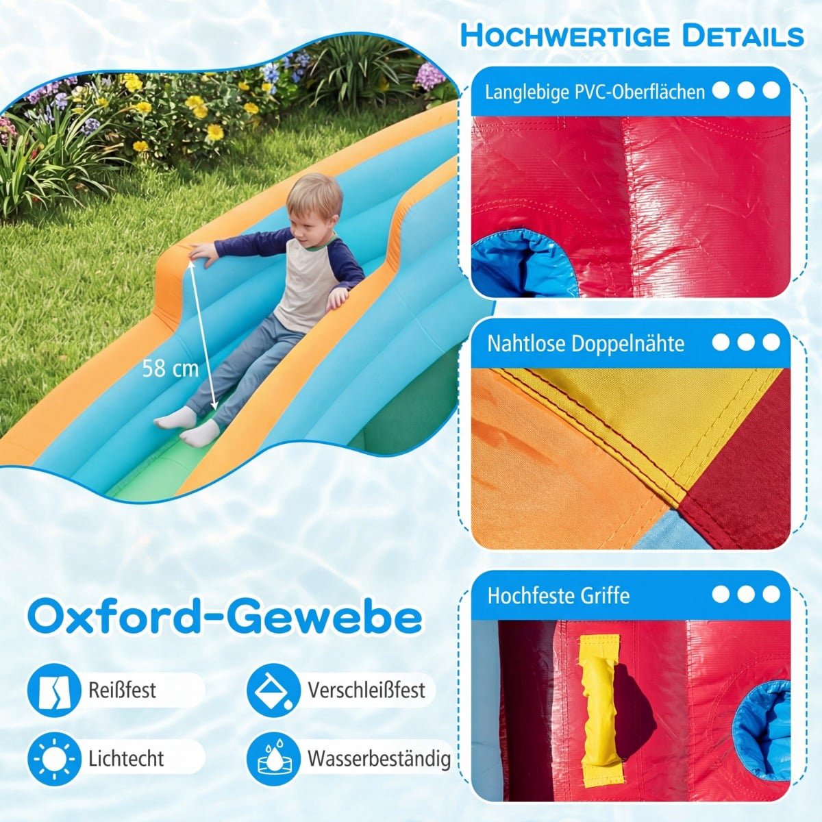 Inflatable Water Slide with Balls and Climbing Wall