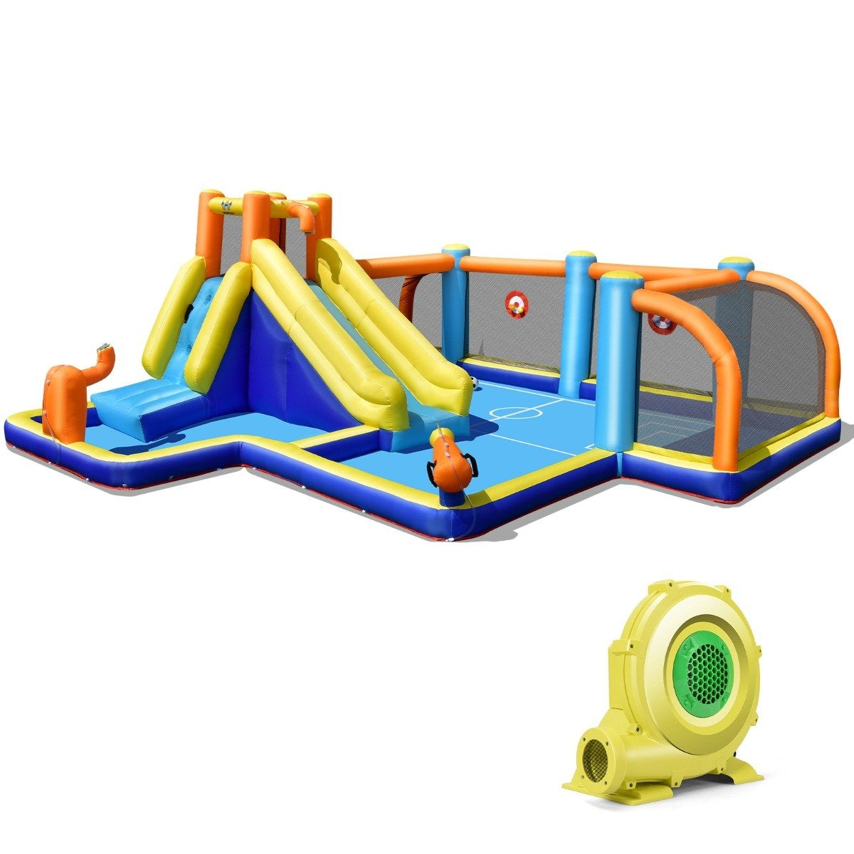 Inflatable Water Slide with Blower – Soccer Theme, Durable