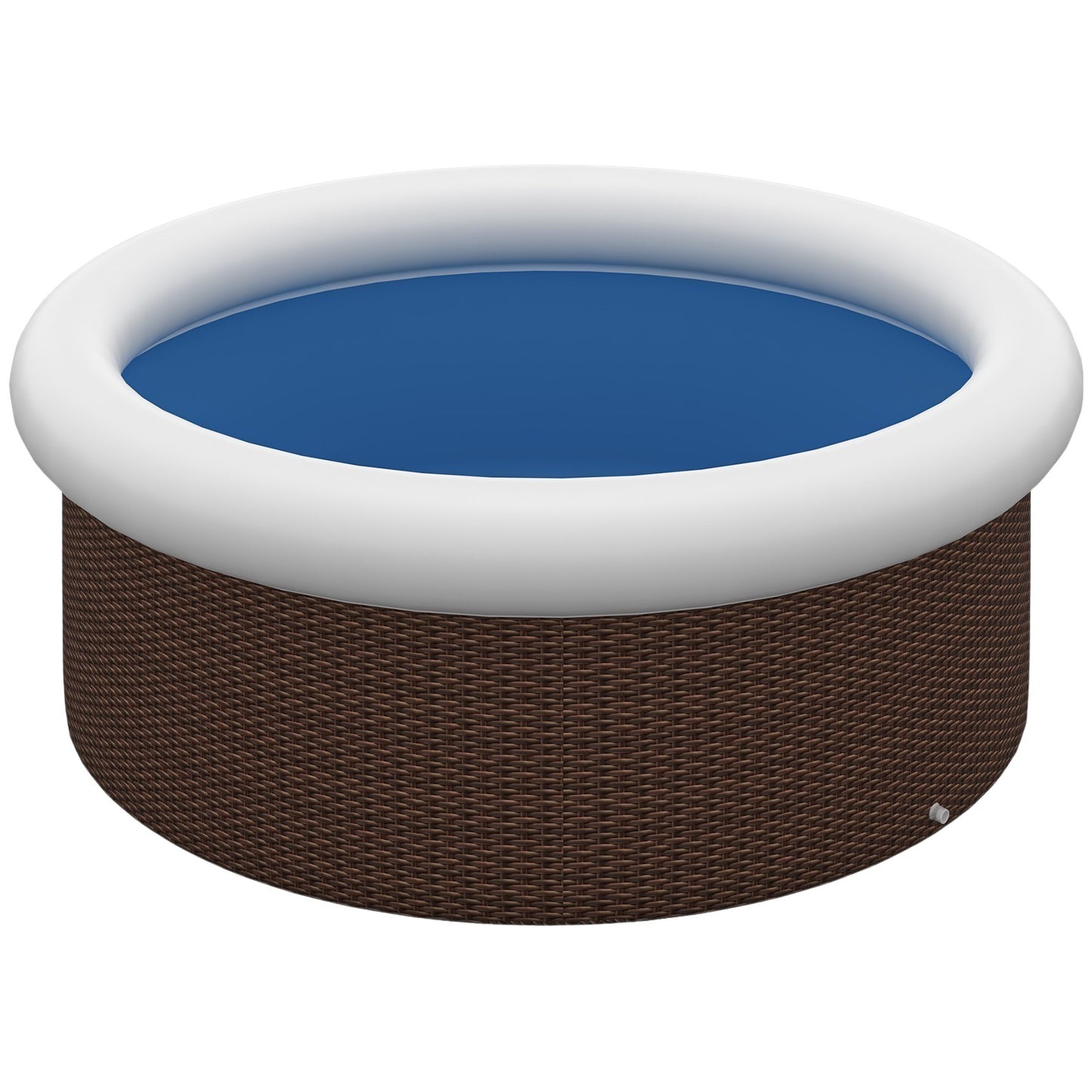 Inflatable above ground pool, rattan effect, 300 cm, brown