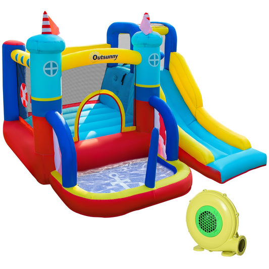 Inflatable bouncy castle and slide with blower for children