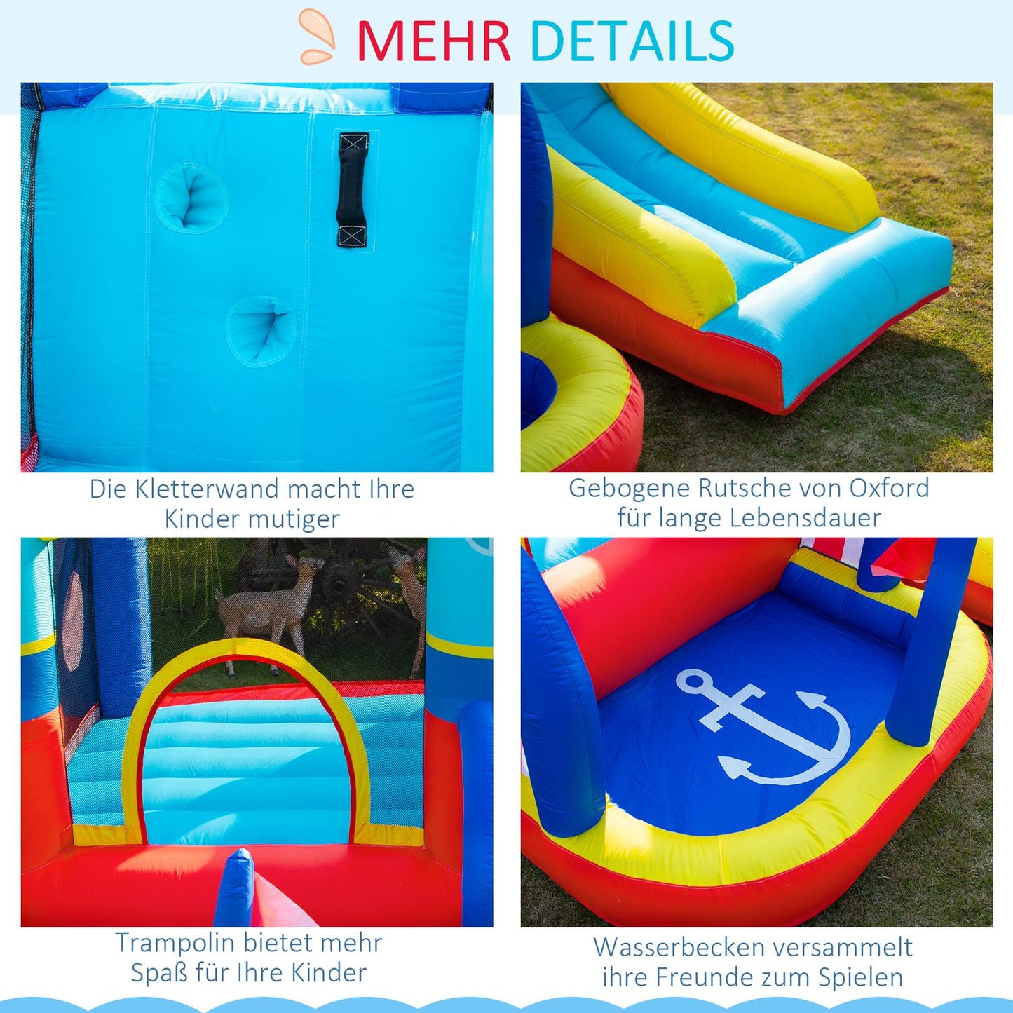 Inflatable bouncy castle and slide with blower for children