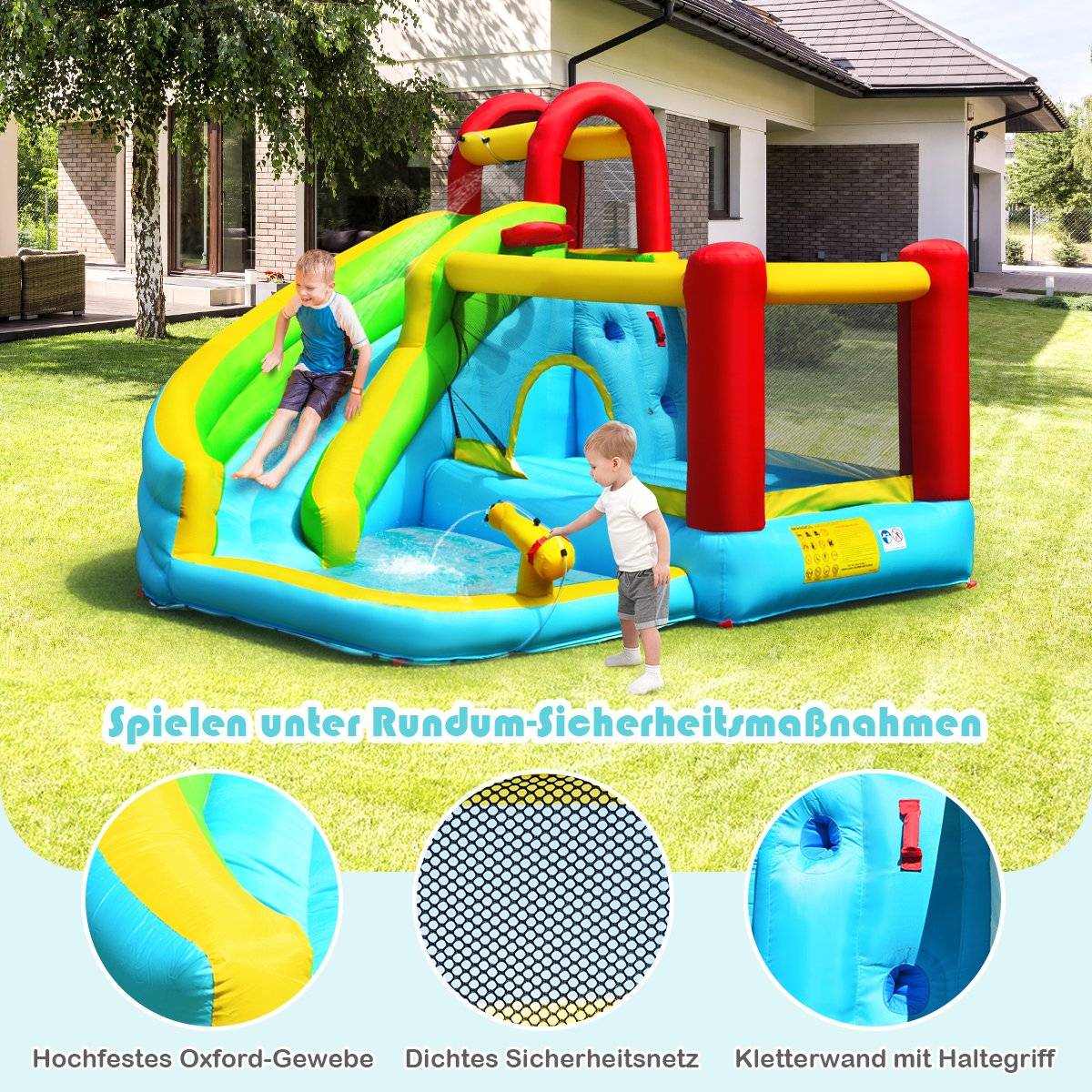 Inflatable bouncy castle with slide jumping area jumping castle play pool 320 x 305 x 213 cm