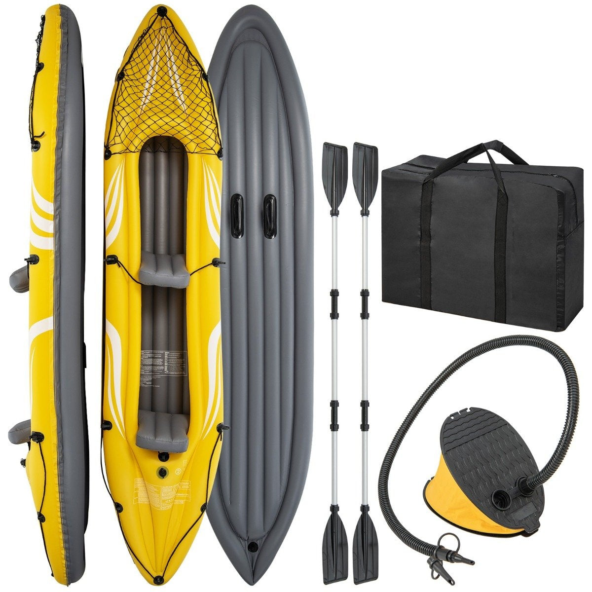 Inflatable kayak for 2 people tandem kayak with removable seats 357 × 80 × 38 cm