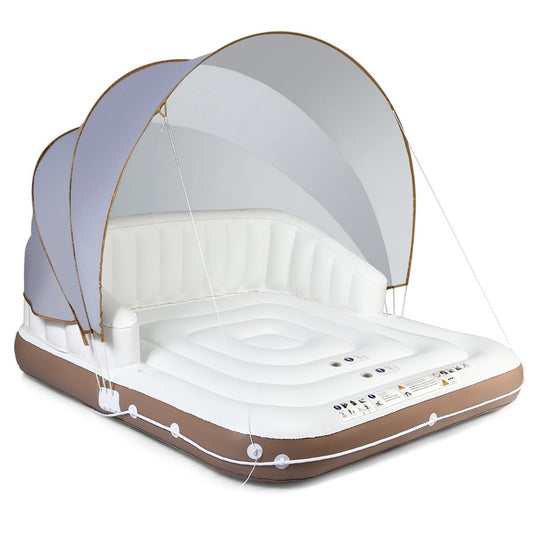 Inflatable pool platform with retractable & removable canopy 180 x 180 x 160 cm