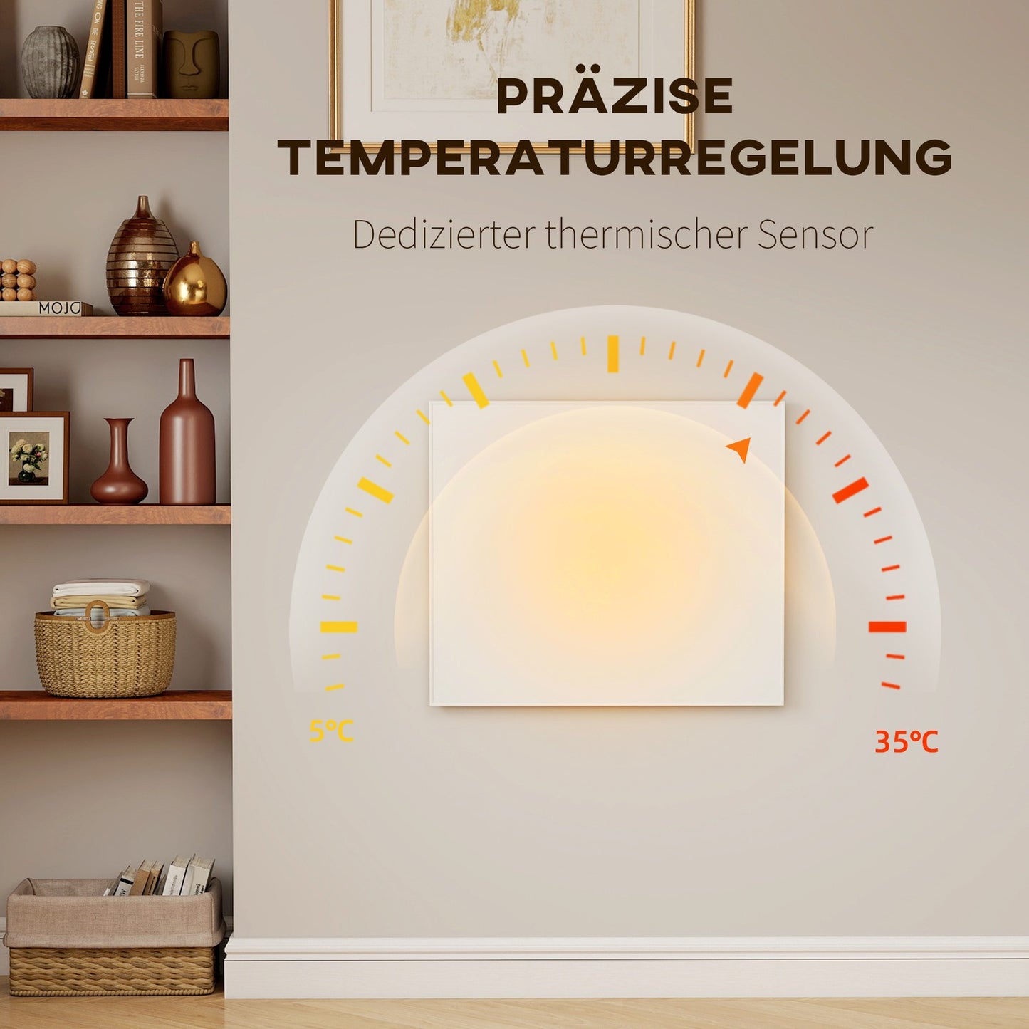 Infrared Wall Heater, Energy-Saving, Thermostat, Timer