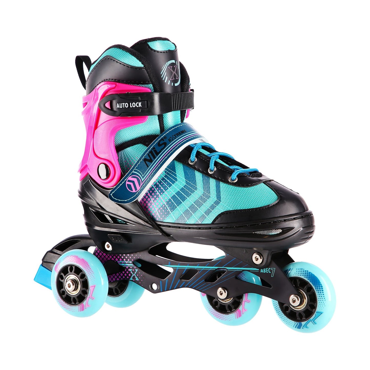 Inline & Hockey Ice Skates, 4-in-1, Black-Violet, Size M