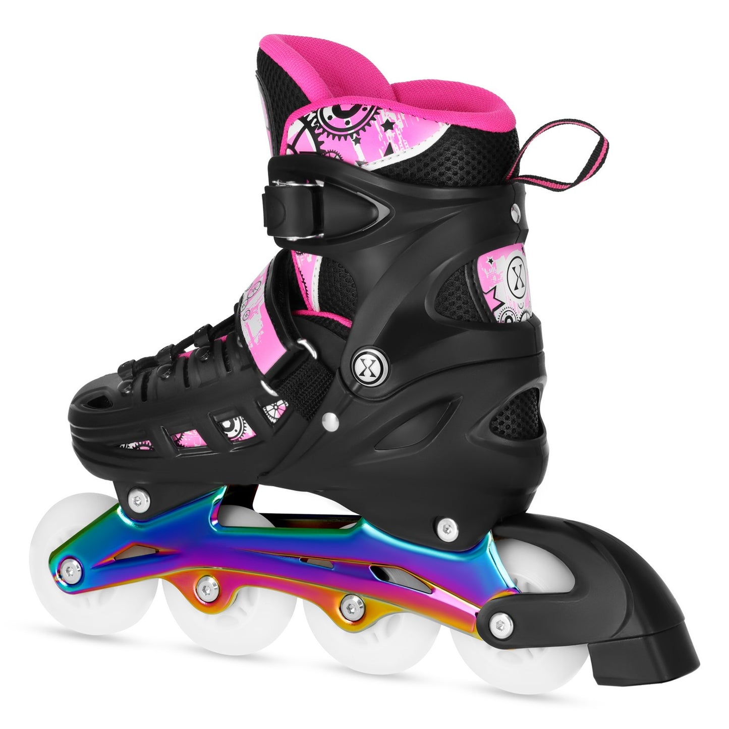 Inline/Ice Skates, 4-in-1, Pink LED, Size L (39-42)