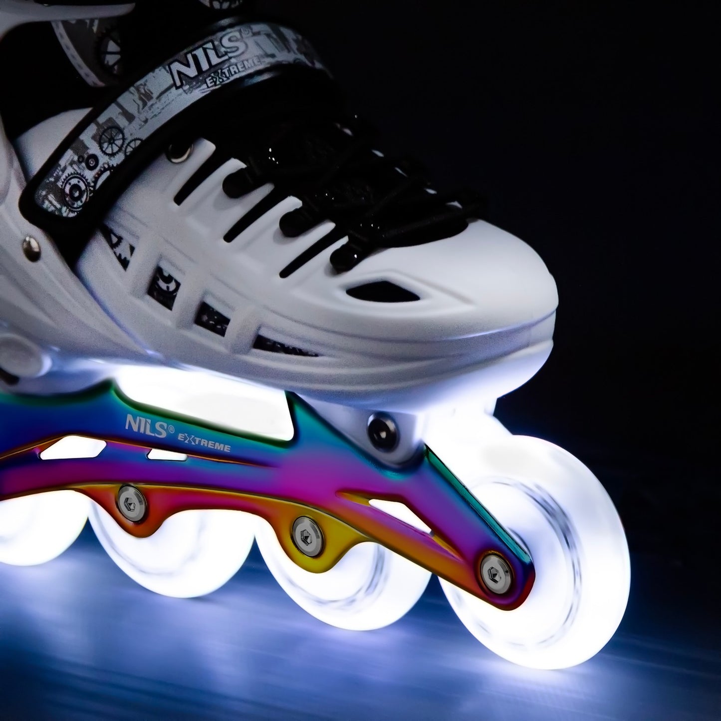 Inline/Ice Skates, 4-in-1, White LED, Size L (39-42)