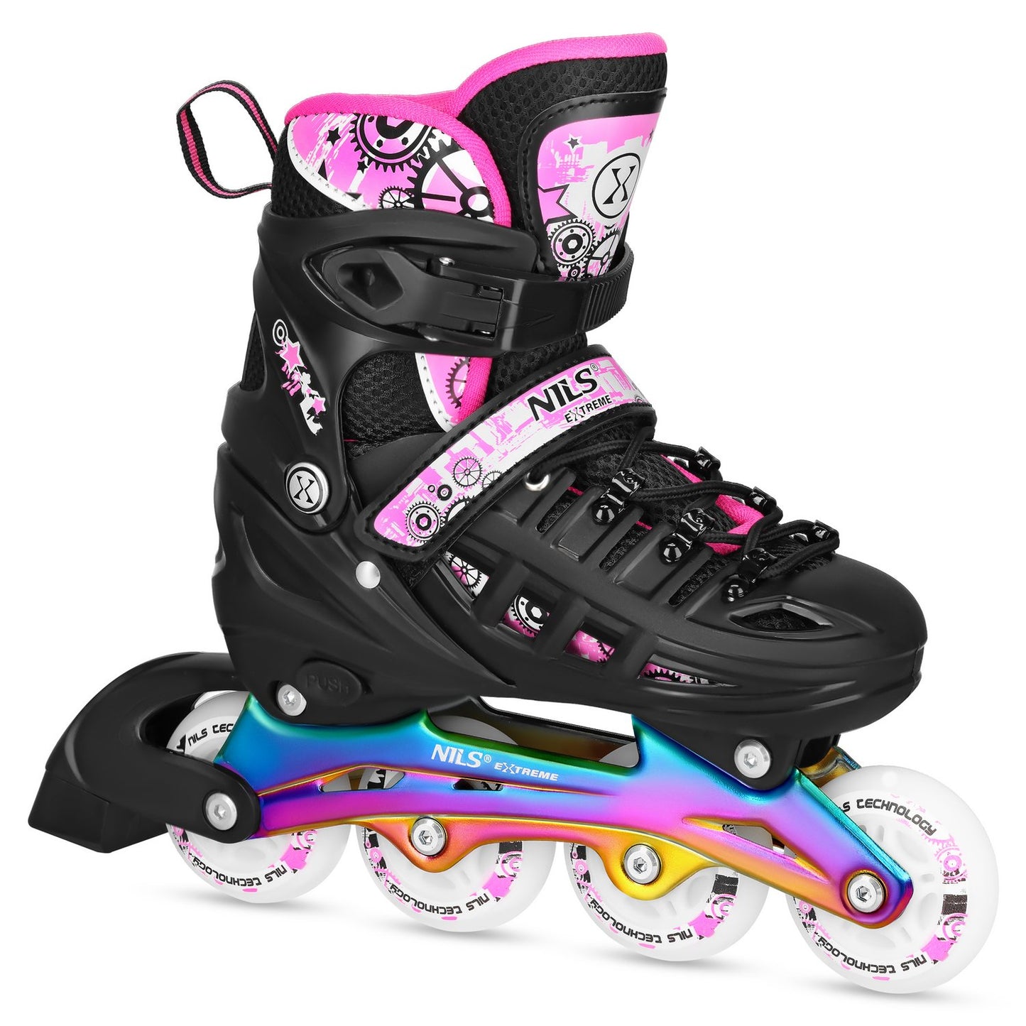 Inline & Ice Skates, Pink LED, Size M (35-38)