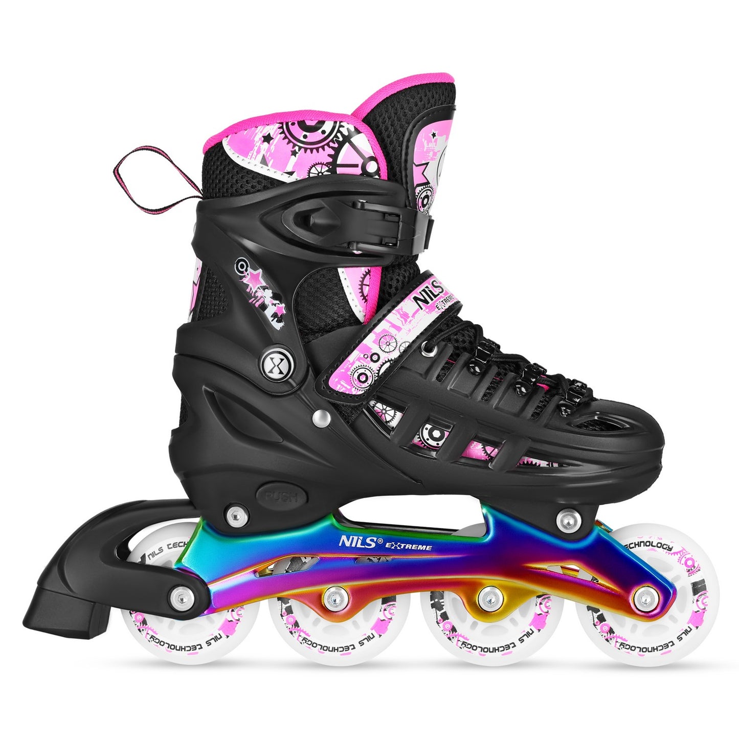 Inline & Ice Skates, Pink LED, Size M (35-38)