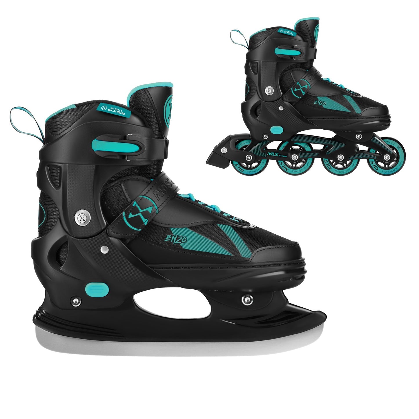 Inline & Ice Skates Set 2-in-1, Green, Size L (40-43)